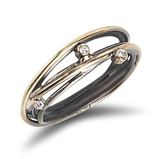 Wrap Ring with Three Diamonds by Randi Chervitz (Gold, Silver & Stone Ring)