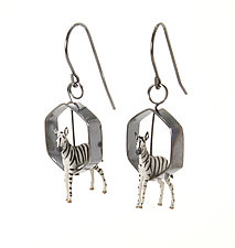 Baby Zebra Earrings by Kristin Lora (Silver Earrings)
