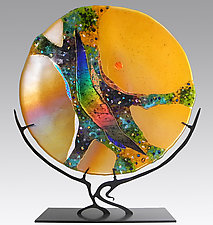 Moon Sculpture by Karen Ehart (Art Glass Sculpture)
