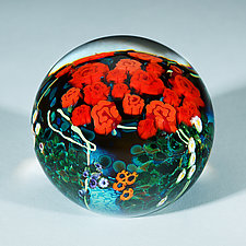 Roses Bouquet Paperweight by Shawn Messenger (Art Glass Paperweight)