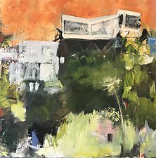 Houses on the Hill by Suzanne DeCuir (Oil Painting)