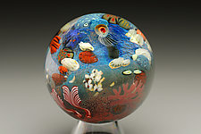 Coral Reef Marble by Aaron Slater (Art Glass Marble)