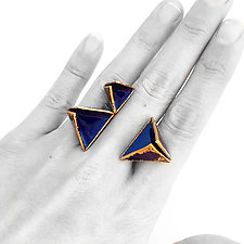 Reveal Sculptural Ring by Hsiang-Ting Yen (Gold, Silver & Enamel Ring)