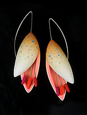 Split Blossom Earrings by Jeffrey Lloyd Dever (Polymer Clay Earrings)