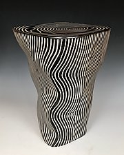 Twisted Lines Table by Larry Halvorsen (Ceramic Side Table)