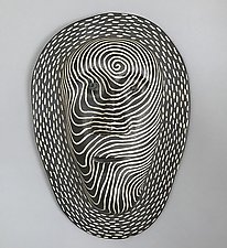 Spiral Face by Larry Halvorsen (Ceramic Wall Sculpture)