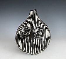Owl Gourd by Larry Halvorsen (Ceramic Vase)
