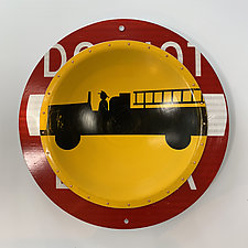 Firetruck X-ing D.P.W. Platter by Boris Bally (Metal Wall Sculpture)