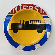 Firetruck X-ing D.P.W. Platter by Boris Bally (Metal Wall Sculpture)