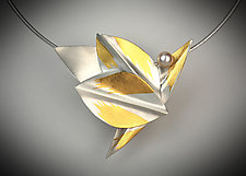 Starburst Necklace by Judith Neugebauer (Gold, Silver & Pearl Necklace)