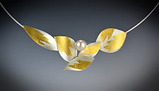 In Flight Necklace II by Judith Neugebauer (Gold, Silver & Stone Necklace)