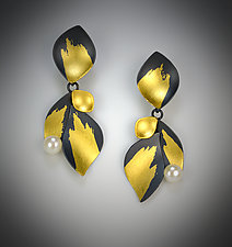 Luna Earrings by Judith Neugebauer (Gold, Silver & Pearl Earrings)