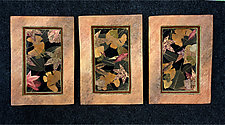 Autumn Leaf Tryptich by Michael and Christine Adcock (Mixed-Media Wall Hanging)