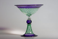 Incalmo Reticello Pedestal Bowl by Robert Dane (Art Glass Bowl)