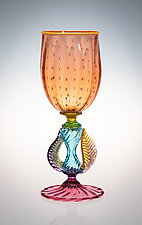 Tutti Frutti Wine Goblets by Robert Dane (Art Glass Drinkware)