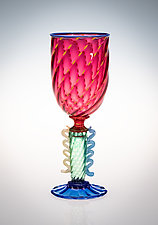 Tutti Frutti Wine Goblets by Robert Dane (Art Glass Drinkware)