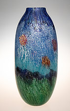 Impressionist Landscape Vase I by Robert Dane (Art Glass Vase)