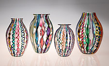 Cane Vases by Robert Dane (Art Glass Vase)