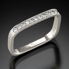 Rounded Square Band with Diamonds by Idelle Hammond-Sass (Gold & Diamond Ring, Size 7-8)