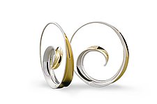 Spiral Earrings by Nancy Linkin (Silver & Gold Earrings)