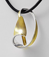 Flared Tendril Pendant by Nancy Linkin (Gold & Silver Necklace)