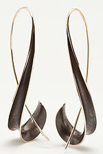 Long Hook Earrings by Nancy Linkin (Silver & Gold Earrings)