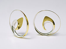 Flared Spiral Earrings by Nancy Linkin (Gold & Silver Earrings)