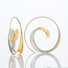 Spiral Earrings by Nancy Linkin (Silver & Gold Earrings)