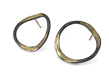 V-Forged Hoops by Ayesha Mayadas (Gold & Silver Earrings)