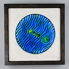 Blue Green Cell by Jeff Pender (Ceramic Wall Sculpture)