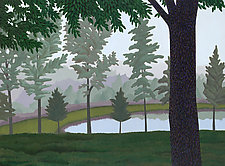 Pond in Fog by Jane Troup (Acrylic Painting)