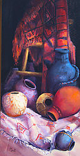 Pottery in Sunlight by Ritch Gaiti (Oil Painting)