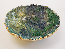 Forest Moss Bowl by Mira Woodworth (Art Glass Bowl)
