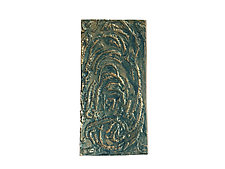 Textural Glass Panel in Teal and Rose Copper by Mira Woodworth (Art Glass Wall Sculpture)