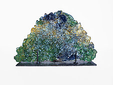 Dreamscape 87: Meadowland by Mira Woodworth (Art Glass Sculpture)