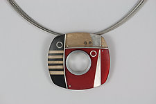 Modern Canal Pin/Pendant by Eileen Sutton (Silver & Resin Convertible Pin/Pendant)