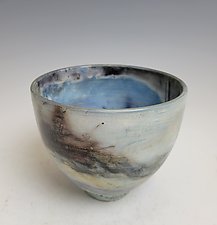 Blue Water Eggshell Bowl by Judith Motzkin (Ceramic Bowl)
