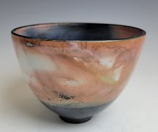 Eggshell Bowl, Black Rim by Judith  Motzkin (Ceramic Bowl)
