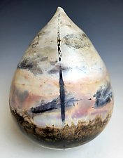 Tear Drop Bottle by Judith  Motzkin (Ceramic Bottle)