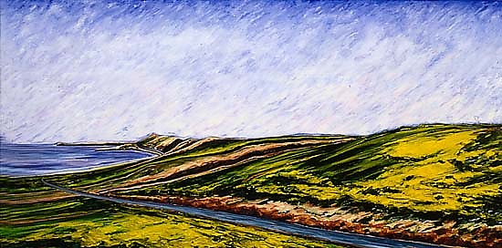 Pacific Coast Highway No. 29: Wild Mustard by Marta Chaffee (Oil Painting) | Artful Home