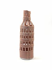 Lattice Bottle Vase in Pink by Matthew A. Yanchuk (Ceramic Vase)