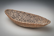 Brown Glaze Inlay Boat by Carol Green (Ceramic Vessel)