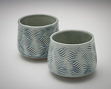 Wave Tea Tumblers by Carol Green (Ceramic Mug)