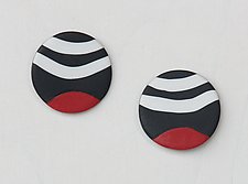 Abby Button Earrings by Klara Borbas (Polymer Earrings)
