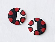 Val Button Earrings by Klara Borbas (Polymer Clay Earrings)