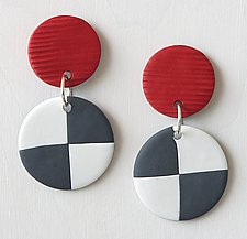Red Chloe Earrings by Klara Borbas (Polymer Earrings)