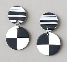 Black & White Chloe Earrings by Klara Borbas (Polymer Earrings)