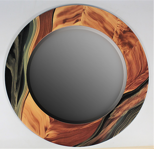 Gold Wedge, Large Round Mirror