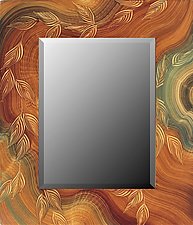 Burl Vine Painted Mirror by Grant-Noren (Wood Mirror)