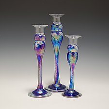 Candlestick Trios by Mark Rosenbaum (Art Glass Candlestick)